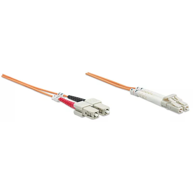 Intellinet 470391 cable de conexión de fibra óptica, OM2, LC/SC, dúplex, multimodo, 50/125 µm, 5 m, naranja