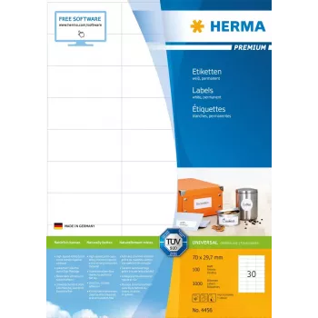 Etiquetas HERMA Premium A4 70x29,7 mm 3000 unidades
