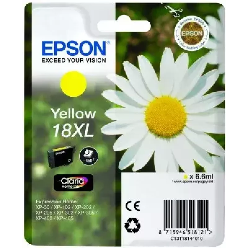 Cartucho de tinta Epson pack individual 18XL Claria Home amarillo