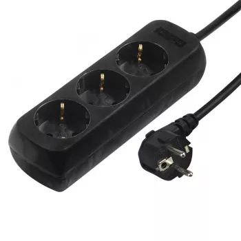 Hama 00108843 protector contra sobretensiones negro 3 toma(s) AC 230 V 5 m