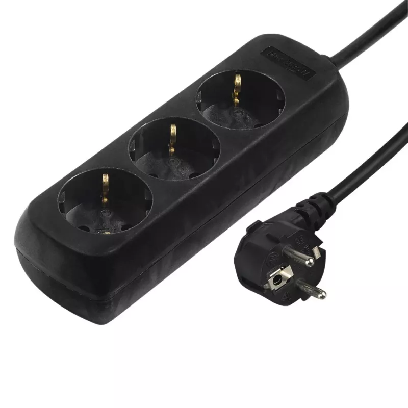 Hama 00108843 protector contra sobretensiones negro 3 toma(s) AC 230 V 5 m