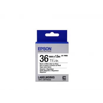 Cartucho de etiquetas Epson Magnetic LK-7WB2 negro/blanco 36 mm (1,5 m)