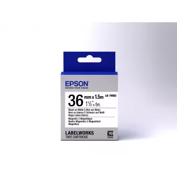 Cartucho de etiquetas Epson Magnetic LK-7WB2 negro/blanco 36 mm (1,5 m)