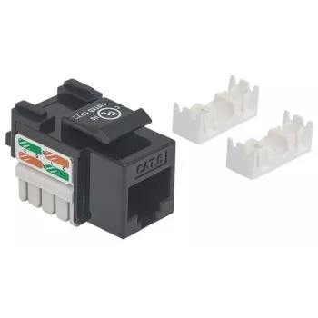 Intellinet conector Keystone, Cat6, UTP, herramienta de inserción LSA, negro, plano, negro, RJ-45, hembra, 22/26, Cat6