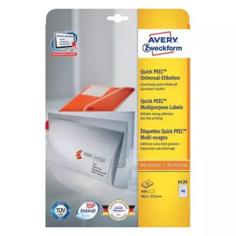 Etiqueta autoadhesiva rectangular AVERY 6126