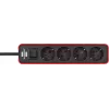 Alargador de corriente Brennenstuhl 1153240070 1,5 m 4 tomas de corriente para interior negro rojo