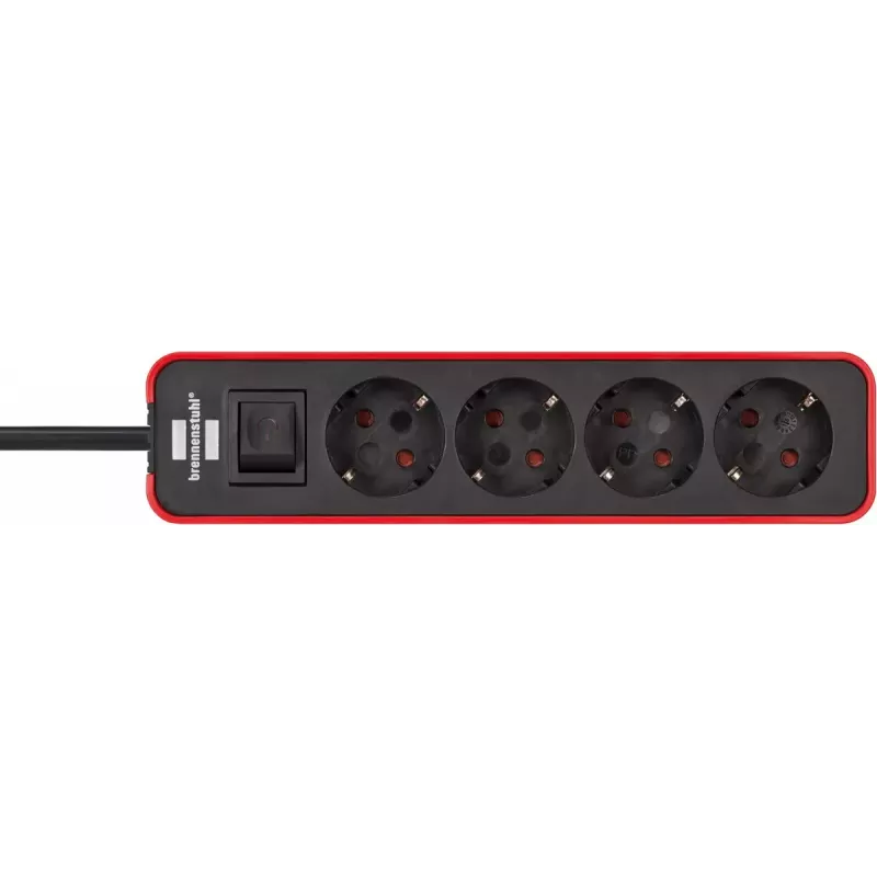 Alargador de corriente Brennenstuhl 1153240070 1,5 m 4 tomas de corriente para interior negro rojo