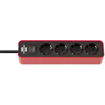 Alargador de corriente Brennenstuhl 1153240070 1,5 m 4 tomas de corriente para interior negro rojo