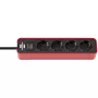 Alargador de corriente Brennenstuhl 1153240070 1,5 m 4 tomas de corriente para interior negro rojo