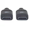 Cable Manhattan USB-C a USB-C, 50 cm, conector macho a conector macho, negro, 10 Gbit/s (USB 3.2 Gen2, también USB 3.1), 3 A (carga rápida), SuperSpeed+ USB, garantía de por vida, corresponde a USB31CC50CM