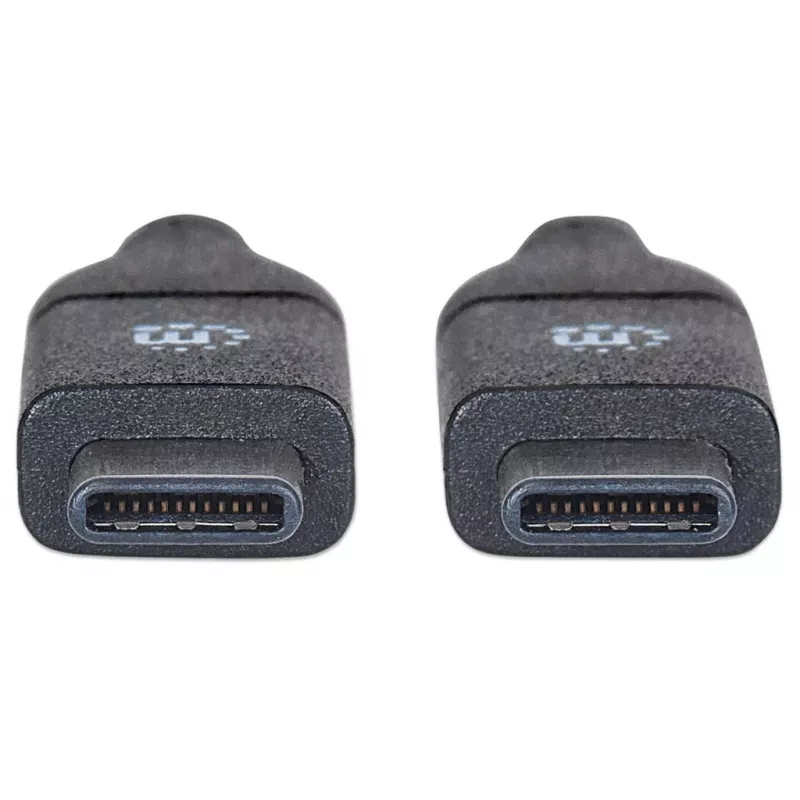Cable Manhattan USB-C a USB-C, 50 cm, conector macho a conector macho, negro, 10 Gbit/s (USB 3.2 Gen2, también USB 3.1), 3 A (carga rápida), SuperSpeed+ USB, garantía de por vida, corresponde a USB31CC50CM