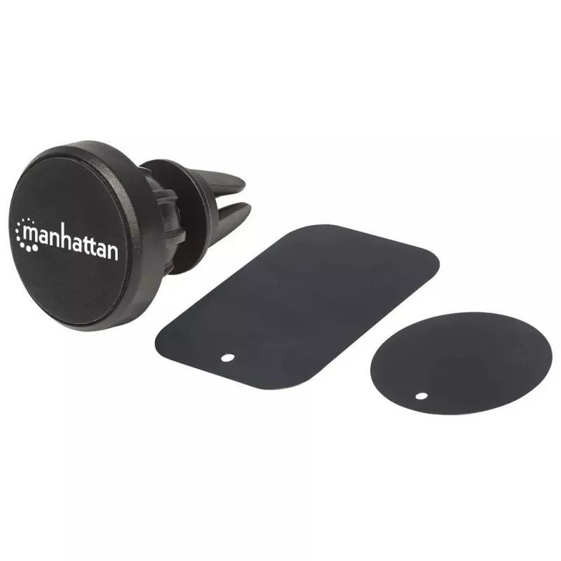 Soporte magnético para rejilla de ventilación de coche Manhattan, fijación con pinza ajustable, colocación y extracción rápidas, base antideslizante, negro, garantía de por vida