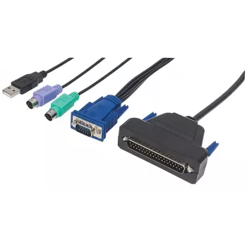 Cable Intellinet VGA de 1 puerto para consola KVM, conexiones PS2, USB y VGA