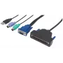Cable Intellinet VGA de 1 puerto para consola KVM, conexiones PS2, USB y VGA
