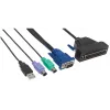 Cable Intellinet VGA de 1 puerto para consola KVM, conexiones PS2, USB y VGA