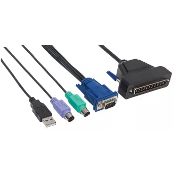 Cable Intellinet VGA de 1 puerto para consola KVM, conexiones PS2, USB y VGA