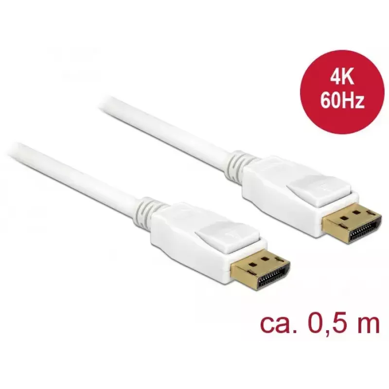 Cable DisplayPort DeLOCK 85507 0,5 m blanco
