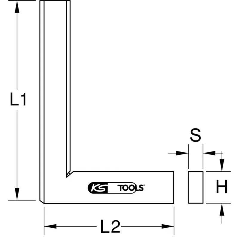 Escuadra KS Tools 300.0293 acero inoxidable 10 cm 5 mm