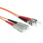 Cable de parcheo de fibra óptica ACT 1 metro LSZH multimodo 62.5/125 OM1 dúplex con conectores ST y SC