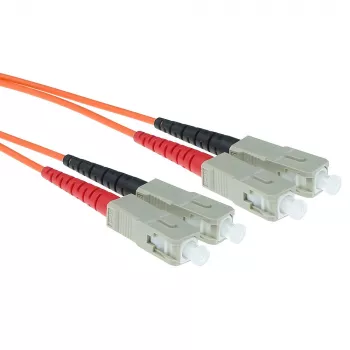 Cable de parcheo de fibra óptica ACT 5 metros LSZH multimodo 62.5/125 OM1 dúplex con conectores SC