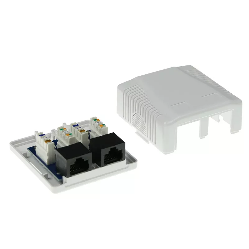 Toma de superficie ACT 2 tomas no apantallada CAT5E — 59×29,5×61 mm