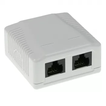Carcasa de superficie, 2 puertos, CAT6, no apantallada, ACT FA6002, 29×61×29,5 mm