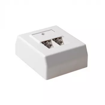 Toma de apantallamiento de superficie, 2 puertos, ACT CAT5E, dimensiones 64,9×80×32,8 mm