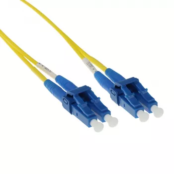 Cable de fibra óptica monomodo LSZH 9/125 OS2 de 1 metro, dúplex con conectores LC y boot corto ACT
