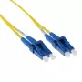 Cable de fibra óptica monomodo LSZH 9/125 OS2 de 1 metro, dúplex con conectores LC y boot corto ACT