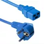 Cable de alimentación ACT CEE 7/7 conector macho (acodado) - C19 azul 1,8 m