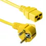 Cable de alimentación ACT CEE 7/7 conector macho (acodado) - C19 amarillo 0,6 m