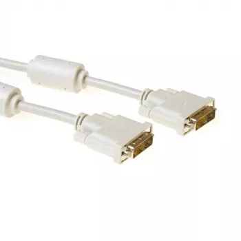 ACT AK3620 cable DVI-D Single Link de alta calidad macho-macho, 1,8 m, marfil