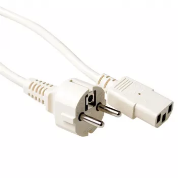 Cable de alimentación ACT conector macho CEE 7/7 (recto) - C13 marfil 1,5 m