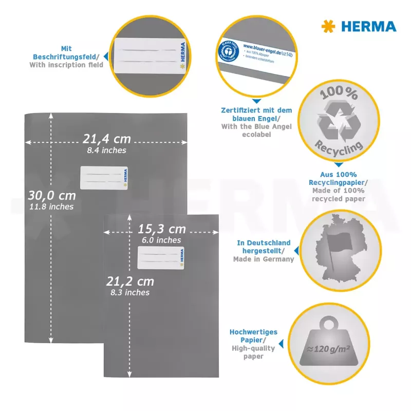 Funda para revistas/libros HERMA 7054 blanca