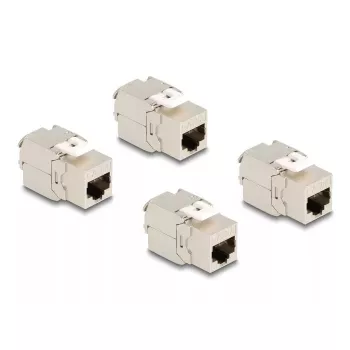 Delock 86050 módulo Keystone conector RJ45 hembra Cat.6A STP, pack de 4