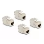 Delock 86050 módulo Keystone conector RJ45 hembra Cat.6A STP, pack de 4