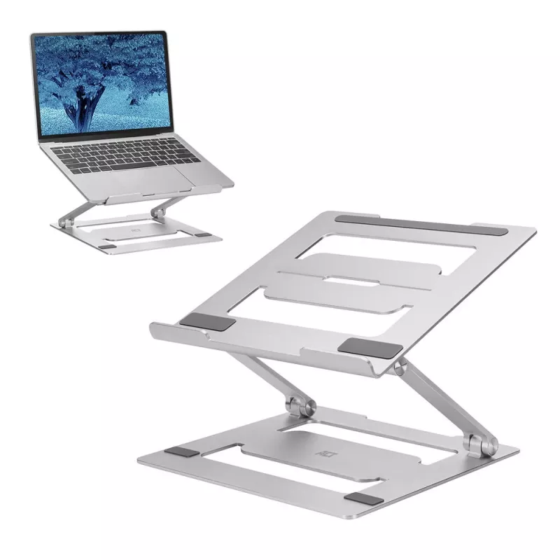 Soporte para portátil ACT AC8135 aluminio gris altura ajustable sin escalonamiento