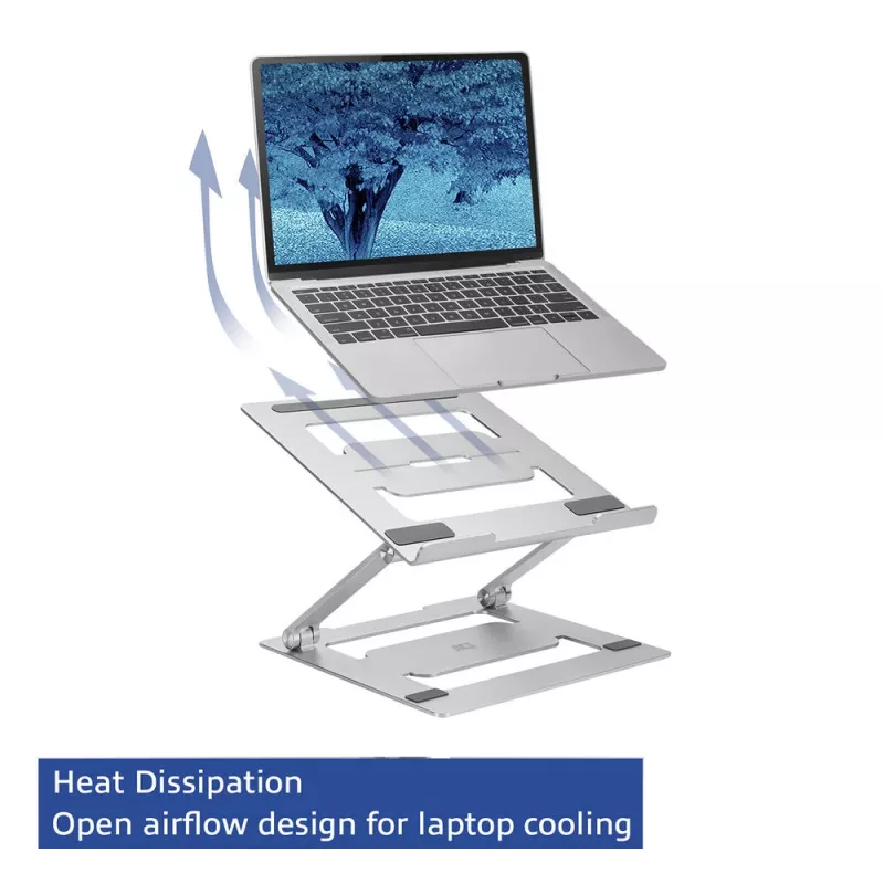 Soporte para portátil ACT AC8135 aluminio gris altura ajustable sin escalonamiento
