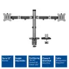 ACT brazo doble para monitor de oficina plata pinza/pasacables de mesa 18 kg 17-32