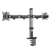 ACT brazo doble para monitor de oficina plata pinza/pasacables de mesa 18 kg 17-32