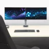 ACT brazo doble para monitor de oficina plata pinza/pasacables de mesa 18 kg 17-32