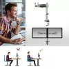 ACT brazo doble para monitor de oficina plata pinza/pasacables de mesa 18 kg 17-32