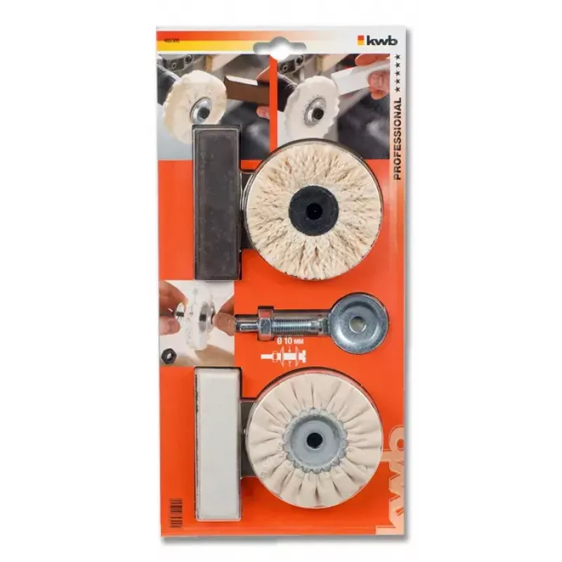 Set KWB 485300 herramienta rotativa accesorios de pulido negro metalizado blanco