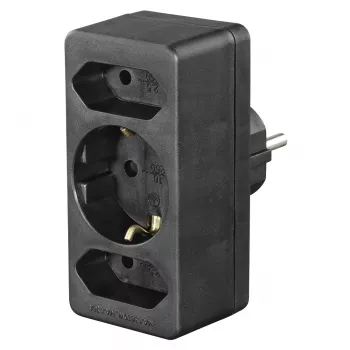Hama 00223216 alargador de corriente 3 salidas AC interior negro