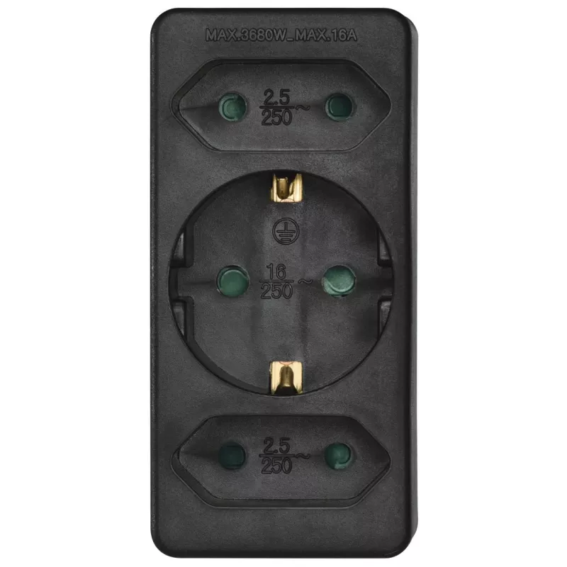 Hama 00223216 alargador de corriente 3 salidas AC interior negro
