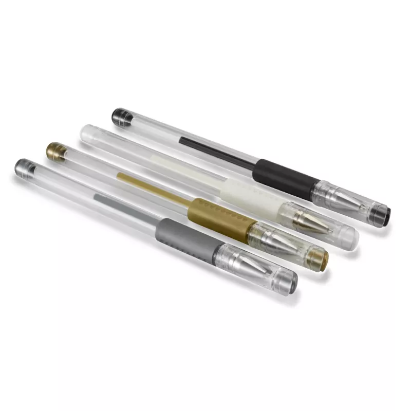Hama Classic Bolígrafo de gel con capuchón Negro, Oro, Plata, Blanco 4 uds.