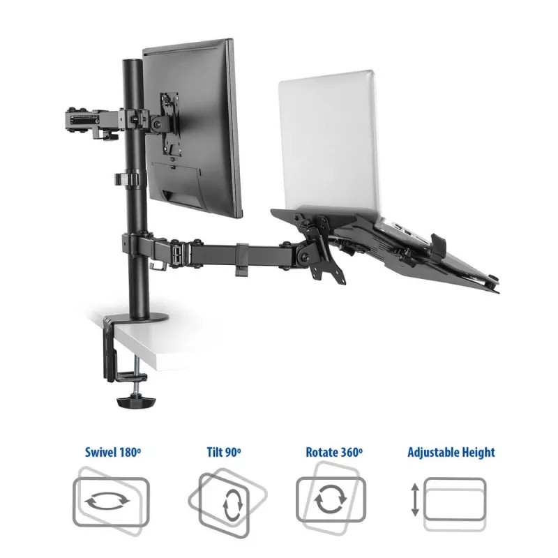 ACT AC8305 soporte para portátil y brazo para monitor, 15,6 pulgadas (39,6 cm), negro