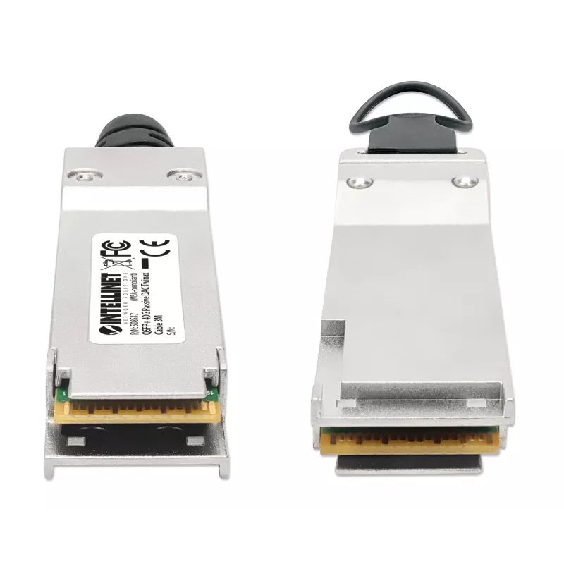 Intellinet Cable Twinax de cobre Direct-Attach pasivo QSFP+ 40G de 3 m, 30 AWG, MSA, compatible con QSFP-H40G-CU3M