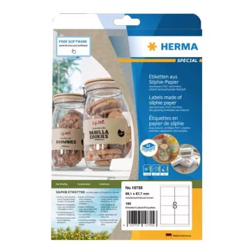 Etiquetas autoadhesivas HERMA 10755 rectangulares permanentes marrón 160 uds.