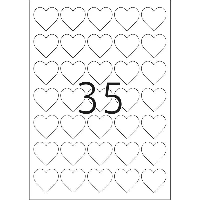 Etiqueta autoadhesiva HERMA 10790 corazón permanente blanco 350 uds.